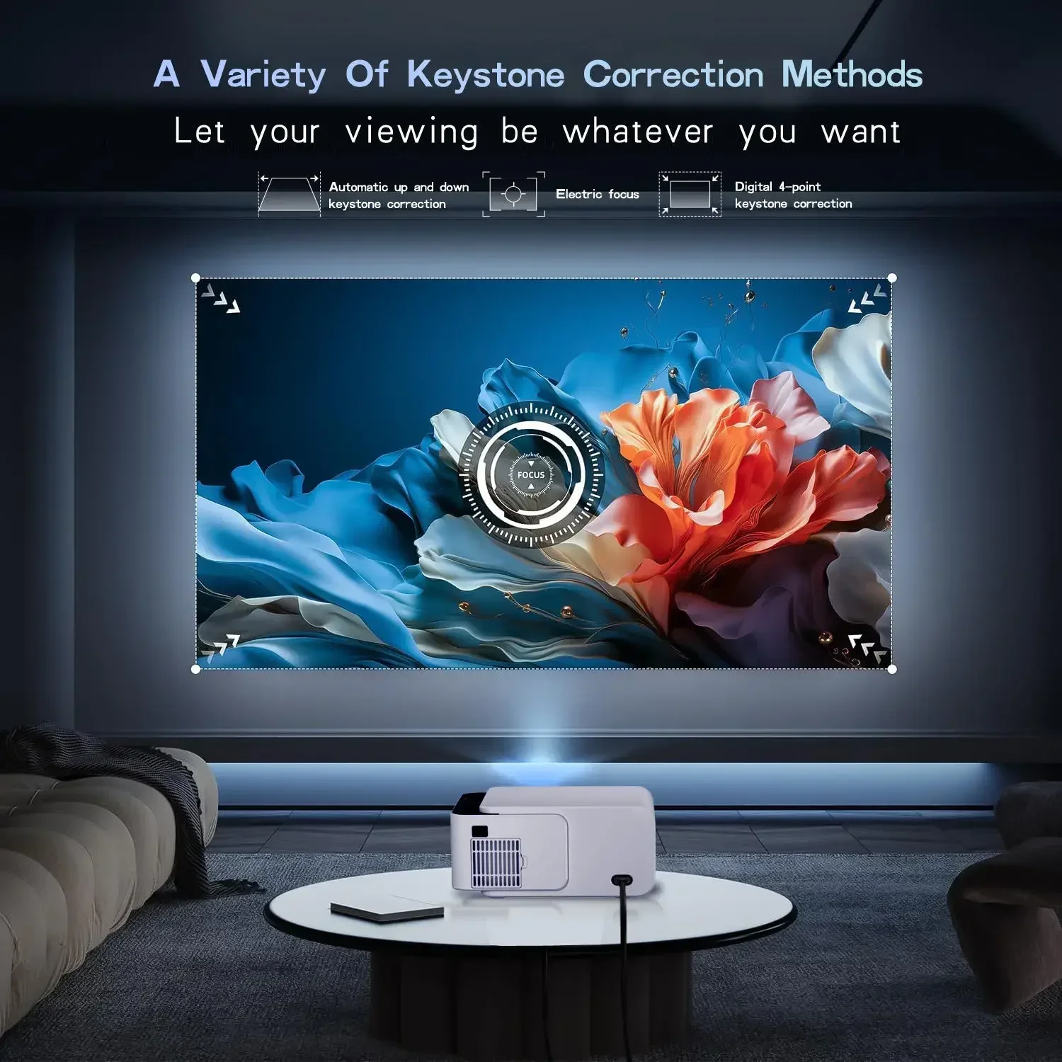 Soporte VIVICINE 4K Proyector Full HD Q6 Android WiFi 3D Cine en casa Mini proyector de haz portátil Reunión Vídeo 3D PK HY320