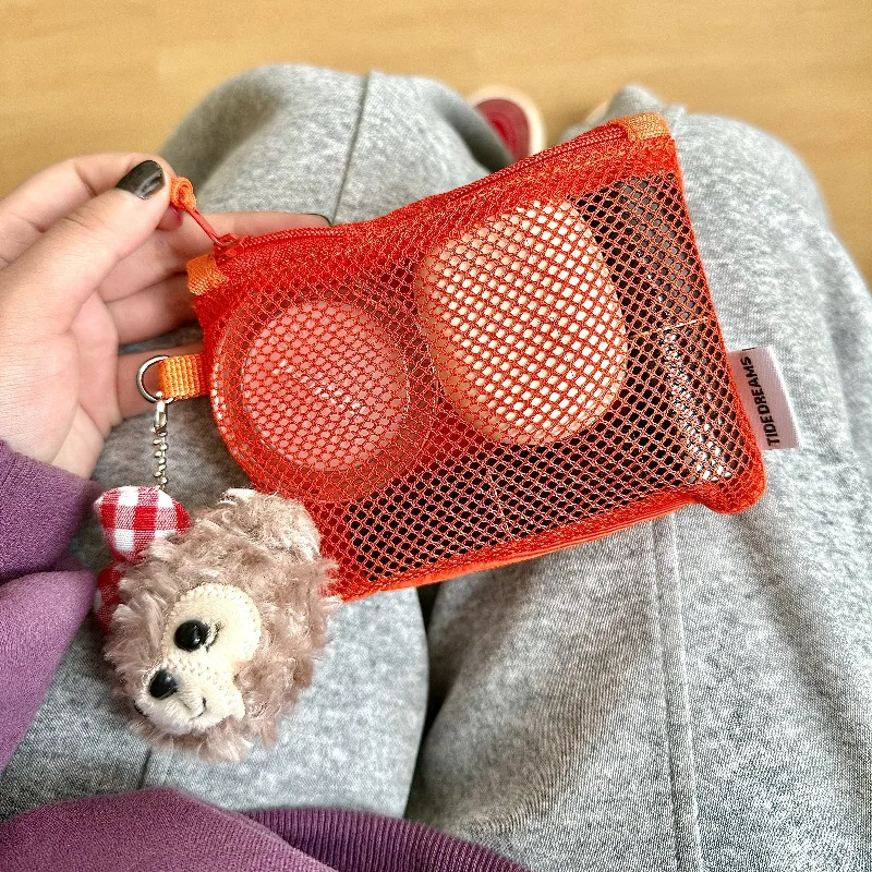 1Pc Polyester Mesh Zipper Bag Double-layer Lipstick Cards Organizer Case Holder Earphone Cable Coin Storage Pouch Portable