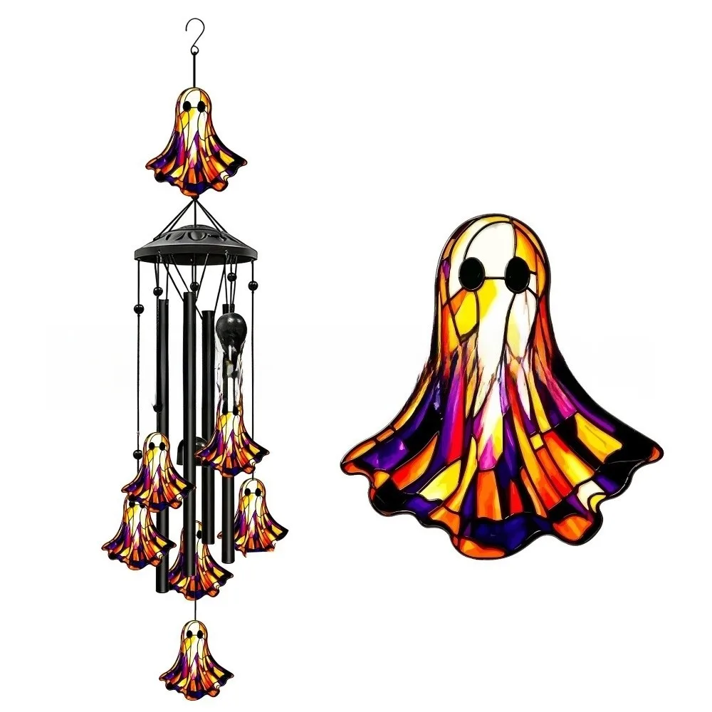 Elegant Metal Wind Chime Durable Premium Metal Hummingbird Wind Chime Painted Ornament Soft Ringing Sound Wind chime lamp