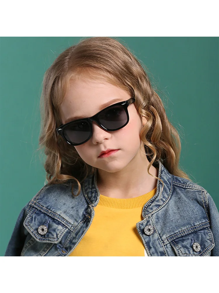 Gepolariseerde kinderzonnebril TR90 siliconengel frame klassiek vierkant kinderzonnebril meisjes jongens meerkleurige babybril UV400 - afbeelding 2