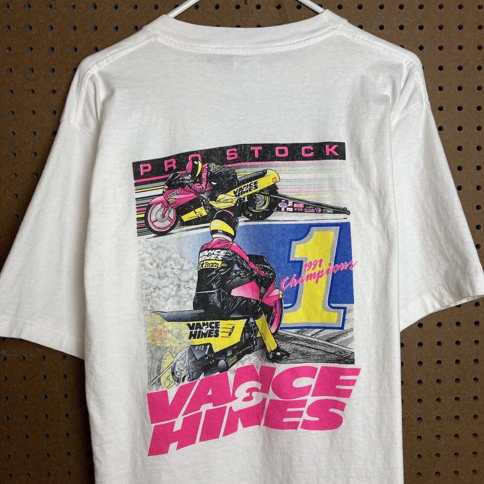 Vintage Vance & Hines T-shirt XL Moto 90s Motorcycle Racing Pro Stock Drag