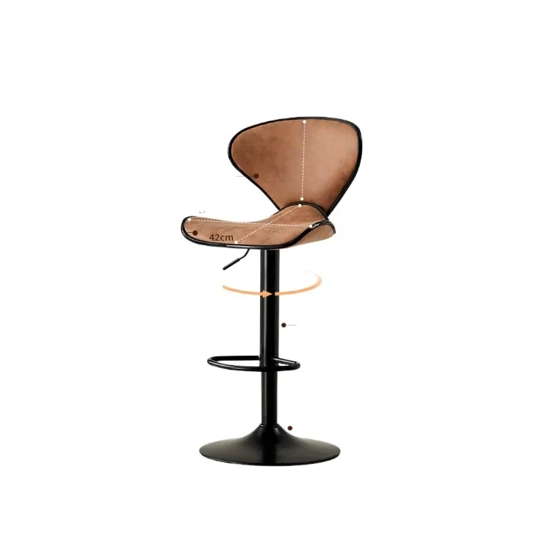 Scratch-Resistant Bar Seat Modern Simple Hotel Chair Adjustable Backrest High Stool Easy-Clean Nordic Seating for Indoor Use