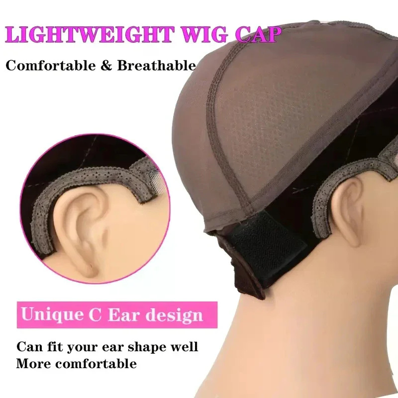 Female Headband Wig Cap Lace Wig Cap For Wig Making U Part Wig Caps Non Slip With Adjustable Velcro Velvet Wig Grip To Wear Wig view 2