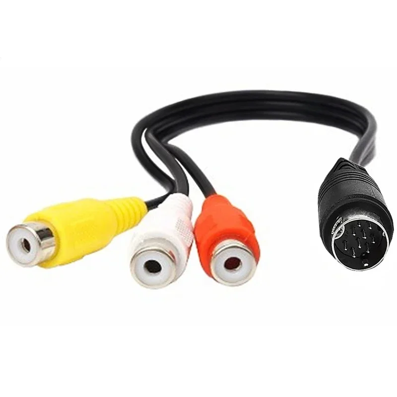 Kabel przejściowy Mini DIN 9pin S-Video na 3 RCA męski żeński do telewizora RGB HDTV Audio Video AV Kabel 1,8 m