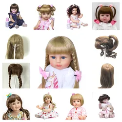 Fit For Doll Head Circumference 32cm To 36cm Silicone Reborn Baby Doll Hair Wig Curly Brown Golden Hair for BJD doll Reborn Doll