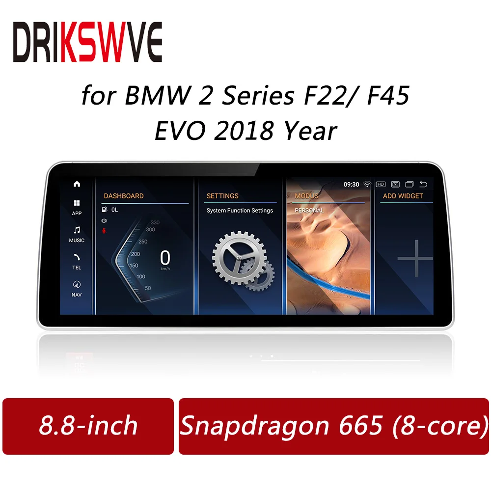 

DRIKSWVE Android 13 Car Radio Stereo Auto Screen Snapdragon 665 8 Core Multimedia Player for BMW 2 Series F22/ F45 EVO System