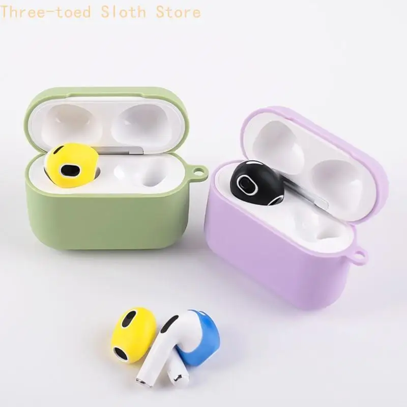 Bonbonfarbene Ohrstöpsel für Pods, 3 Ohrstöpsel, In-Ear-Ohrhörer, Ohrpolster, Kopfhörer-Abdeckungen, Ohrpolster, buntes Silikon – Detail 4