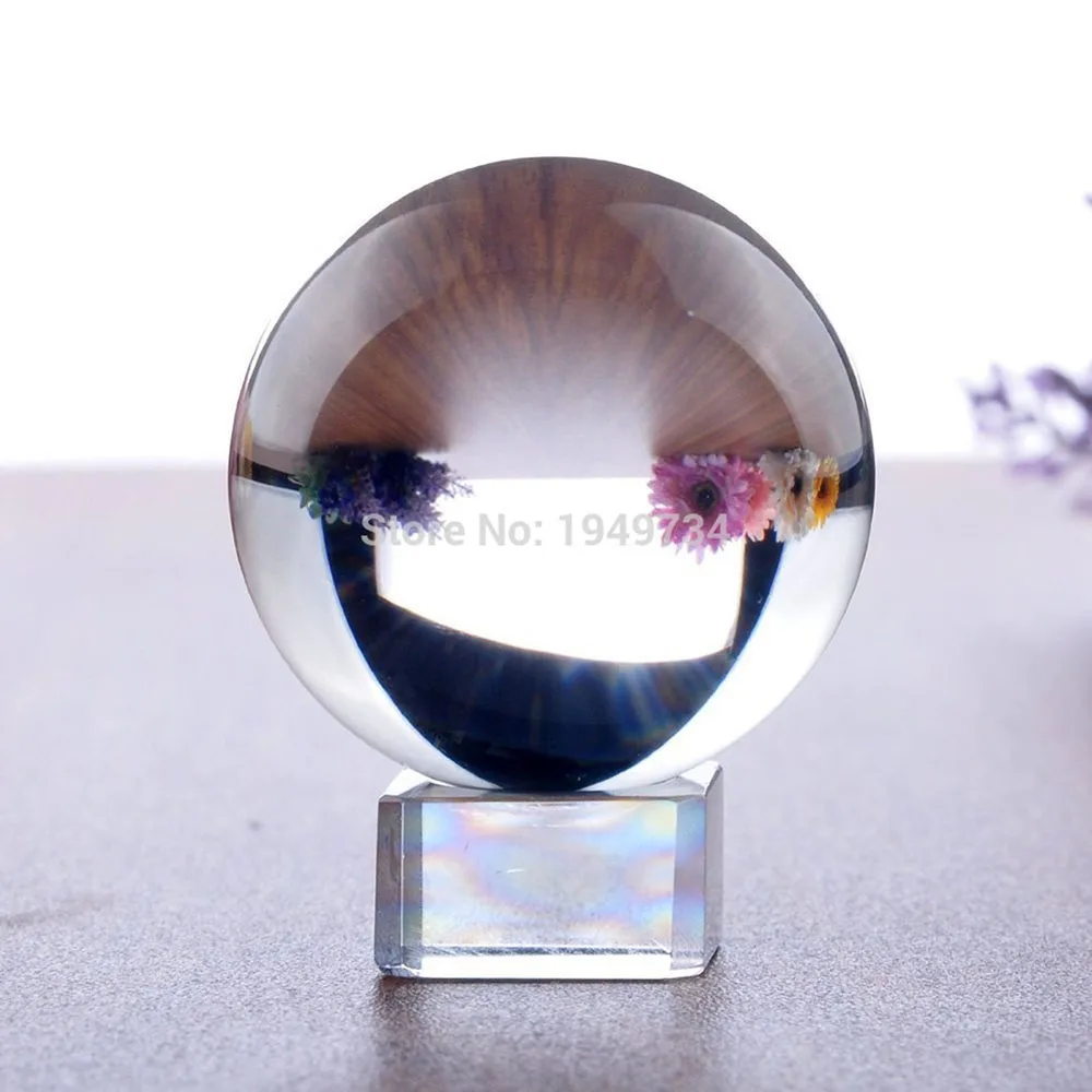 1pcs Clear Magic Crystal Glass Healing Ball Sphere with stand K9 Asian Rare Natural Quartz  Chandelier Lens Ball