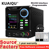 KUAIQU Programmable RS232 Communication DC Power Supply 30V 10A, Adjustable Laboratory Power Supply 60V 5A, 120V 3A, Edit Stored