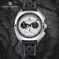 PAGANI DESIGN 2024 New Turtle Back Case Sport Chronograph Luxury Retro Quartz Watches For Men AR Sapphire glass Wrist watch Men