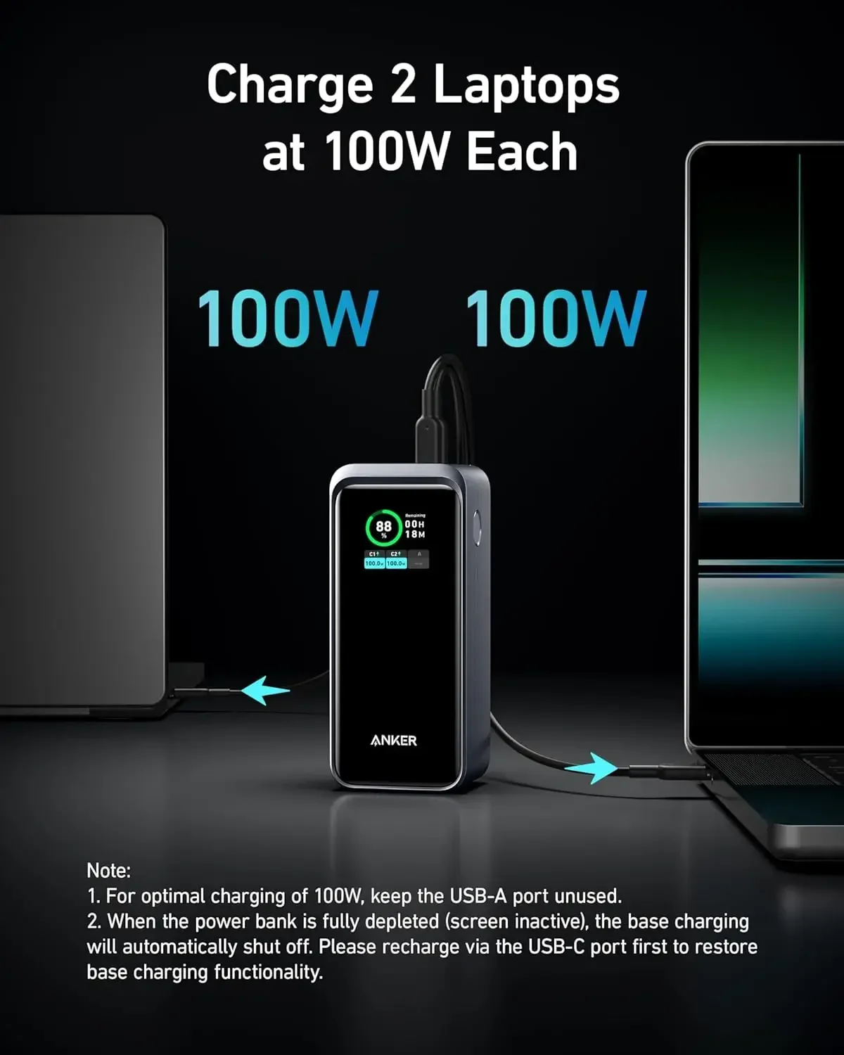 Prime Power Bank 200W, 20.000mAh draagbare oplader 3-poorts met 100W oplaadstation, slim digitaal display, compatibel met iPhone