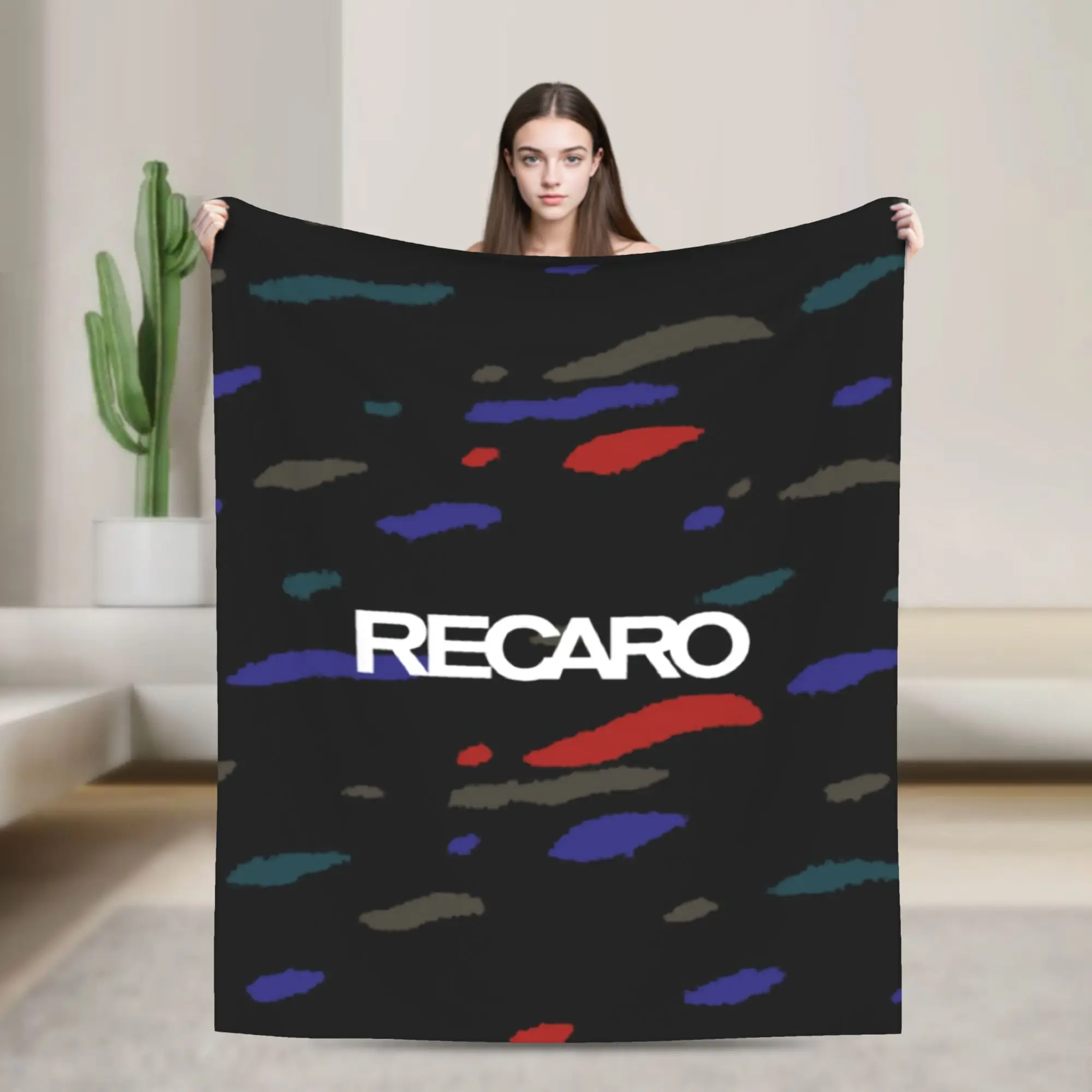 Custom Ultra-Soft Fleece Seat Houndstooth Upholstery Pattern Recaros Throw Blanket Warm Flannel Blankets for Bed Car Couch Quilt