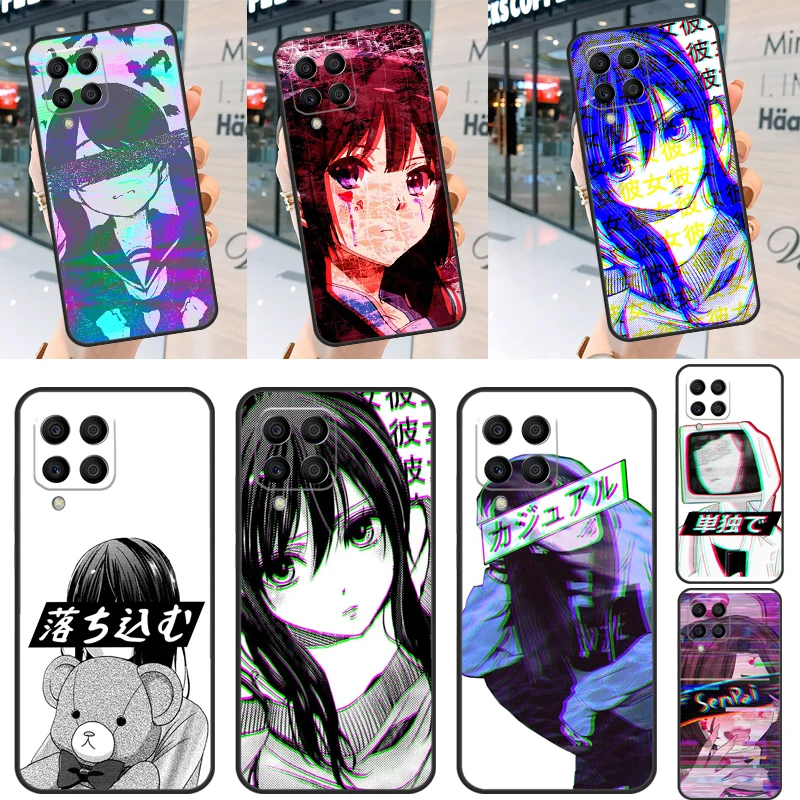 Sad Anime Aesthetic Senpai Case For Samsung Galaxy M12 M13 M14 M54 M22 M32 M52 M23 M33 M53 M20 M11 M21 M51 M31 Coque