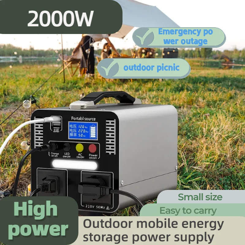 New 500w outdoor mobile power camping 220v night market stall solar energy storage power