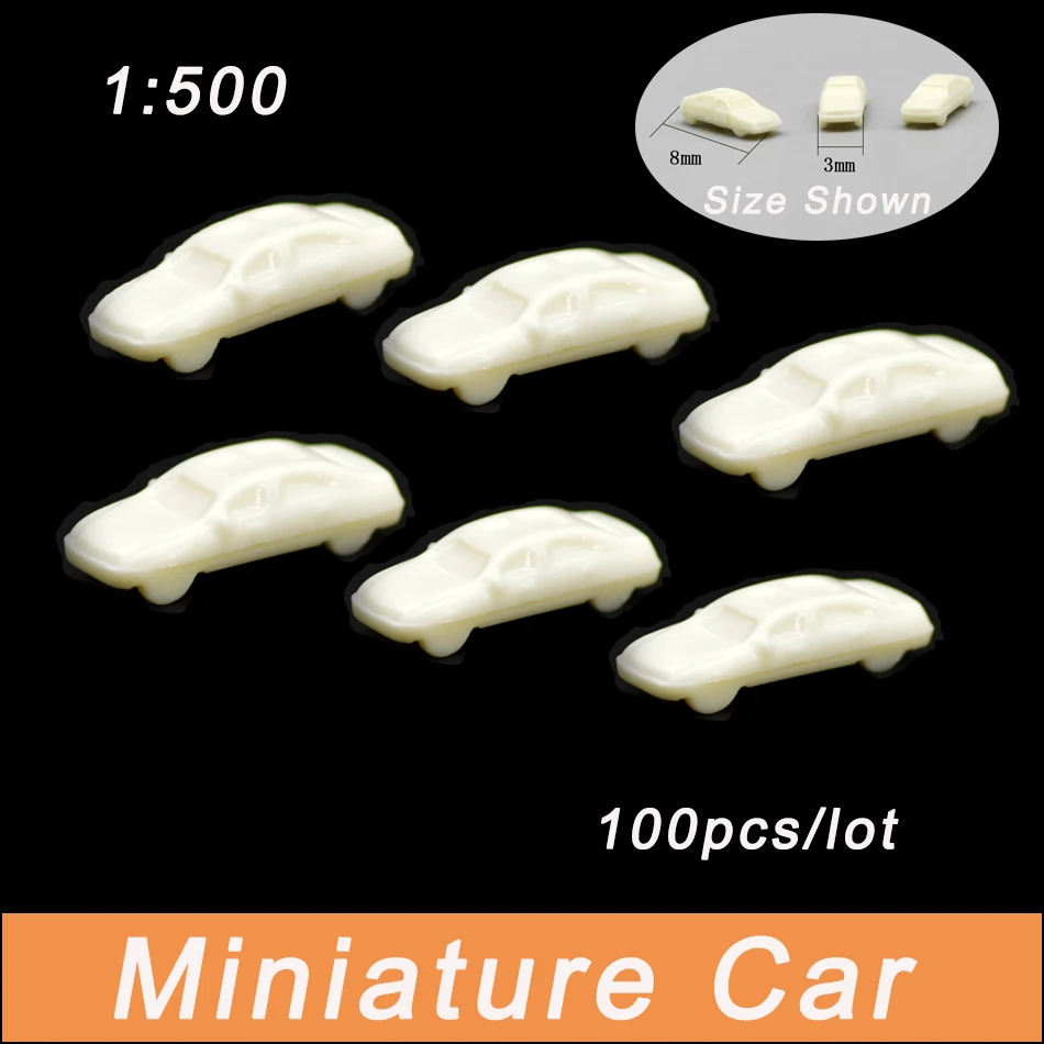 100pcs 1:500 Scale Miniature Car Model ABS Vehicle Toys  Sand Table Architecture Building Materials DIY Model Making for Diorama