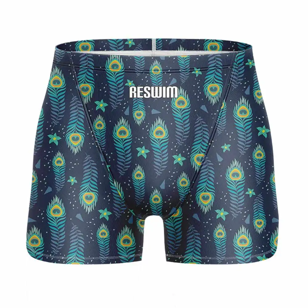 New Men's Swim Shorts Jammers Swimsuit Athletic Swimming Trunks Training Endurance Racing Quick Dry Sports Surf Beach Shorts
