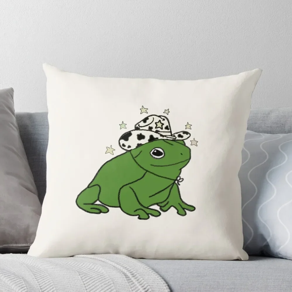 

Frog with a cowboy hat Throw Pillow Pillowcases Cushion Child Pillow