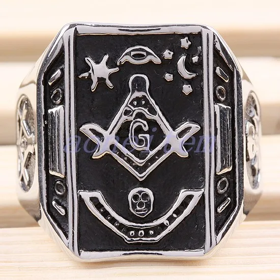 

American Freemason Logo Finger Rings Stainless Steel Ring Jewelry For Men Women