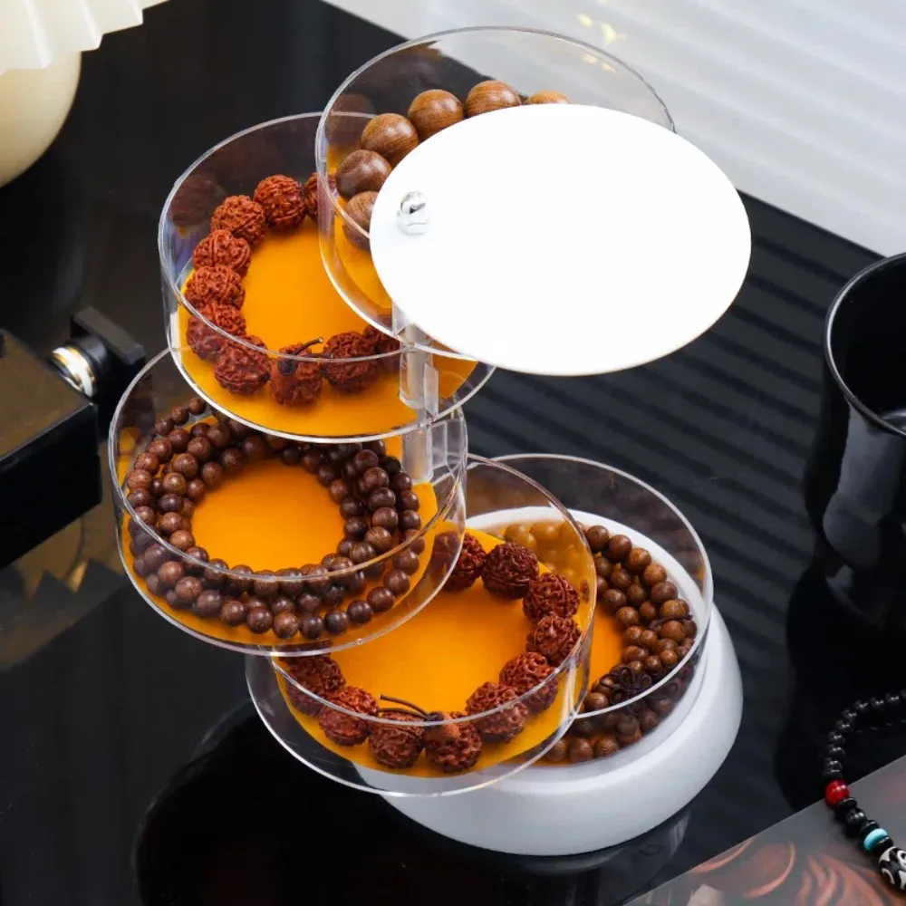 

Multi Layer Transparent Storage Box Dust Proof Bracelet Necklace Jewelry Display Shelf Round Organizer Cosmetics Rotating Box