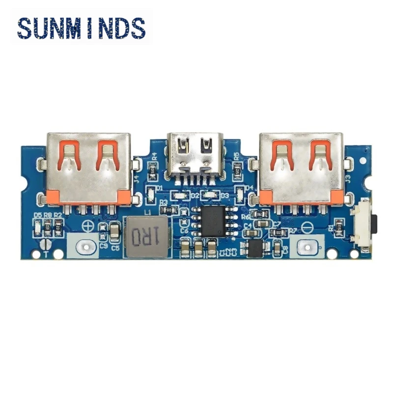 Lithiumbatterijlader Board LED Dual USB 5V 2.4A Micro/Type-C USB Mobiele Power Bank 18650 Oplaadmodule