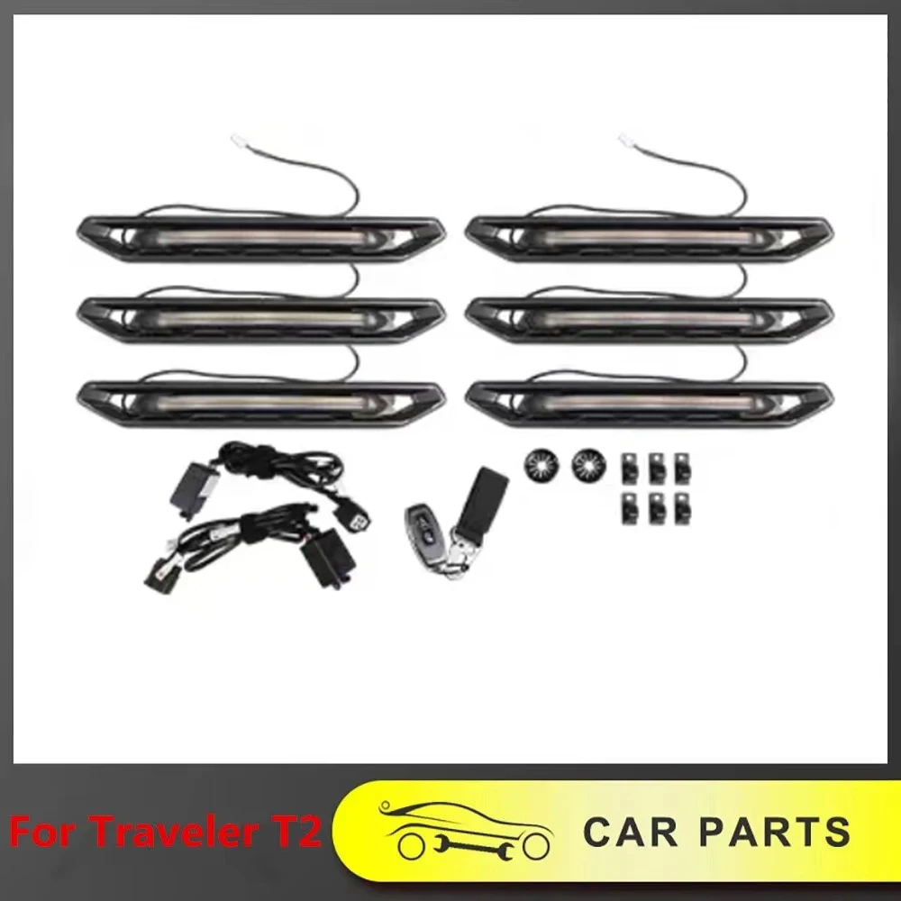 

Suitable For Jetour Traveler Shanhai T2 2023-2025With Lights Luggage Rack Decorative Strips Car Top Accessories Modification Kit