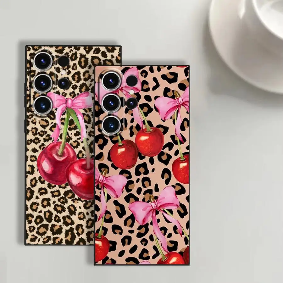 Funda Phone Cover Case for Samsung Galaxy S26 Ultra S23 S10 S9 Note 20 8 9 10 S25 Plus S24 S20 Ultra S21 FE Leopard-patterned