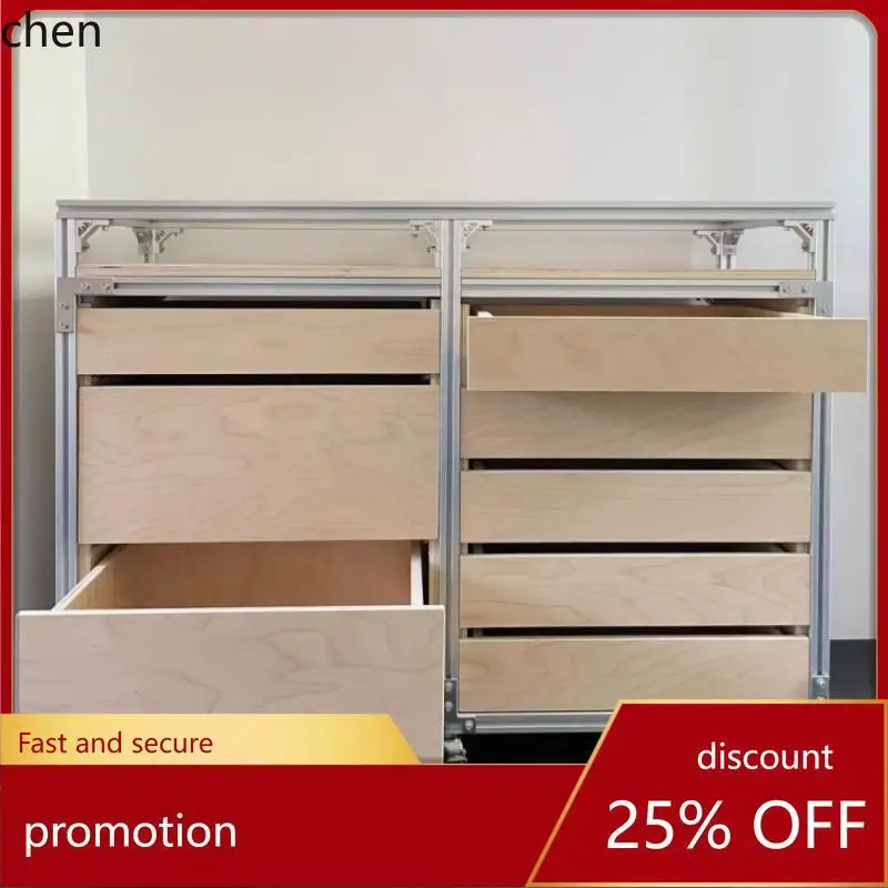 CZ Aluminum Profile Floor File Cabinet Simple Ocean Board Multi-layer Storage Cabinet Movable Drawer Cabinet Coffee Manufacturer