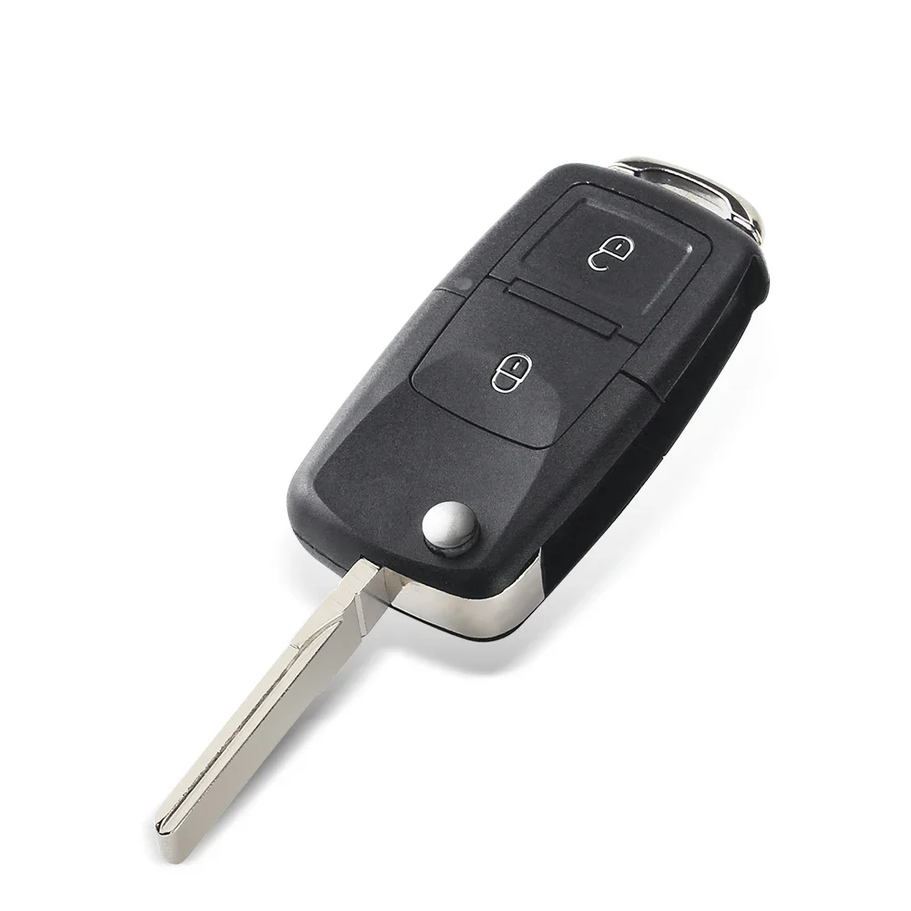 KEYYOU Flip Car Key Shell Case For Volkswagen VW Polo Passat B5 Tiguan Golf MK4 Seat Skoda