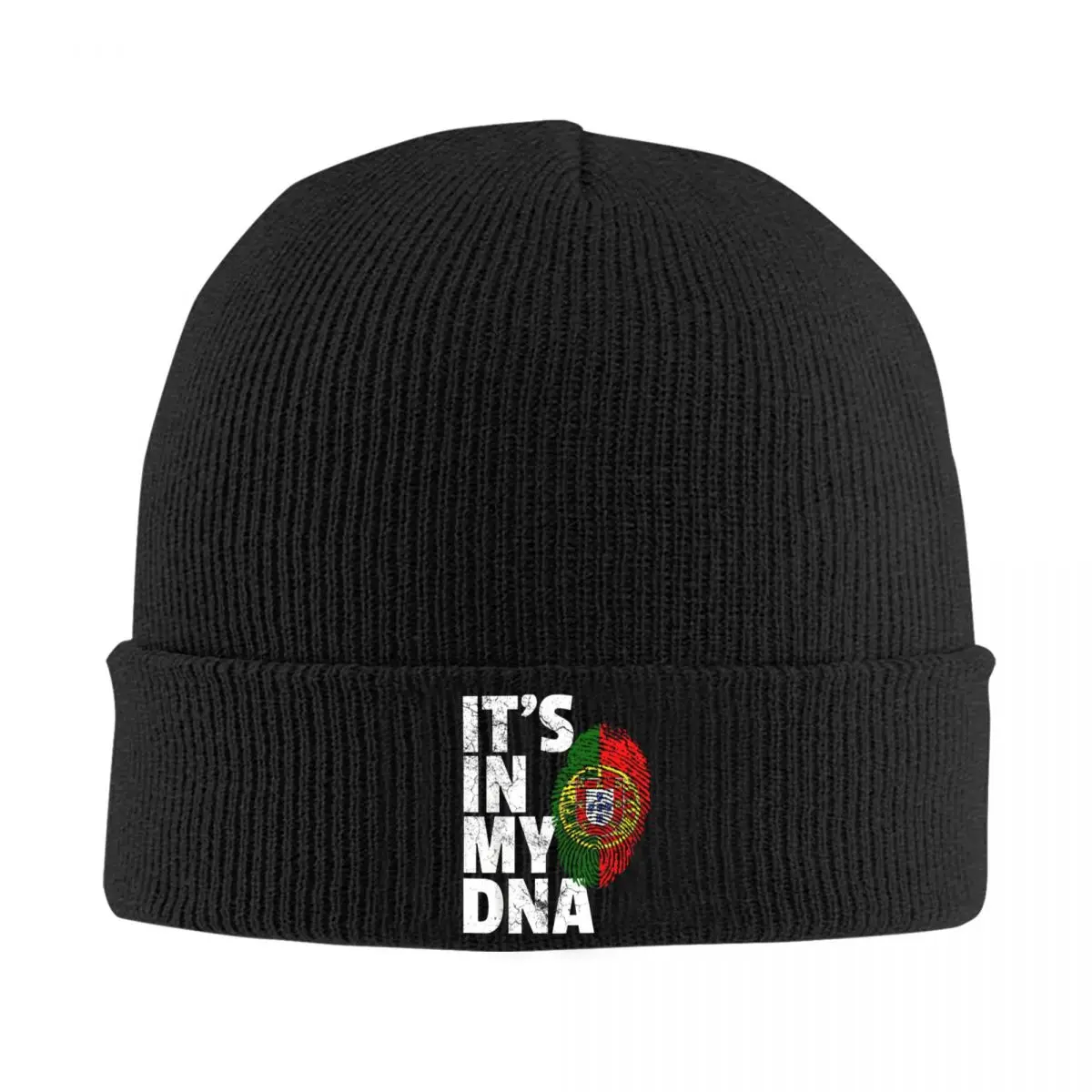 IT'S IN MY DNA Portuguese Portugal Flag Beanie Hats Bonnet Hats Female Male Y2K Cool Hippie Skullies Beanies Spring Warm Caps