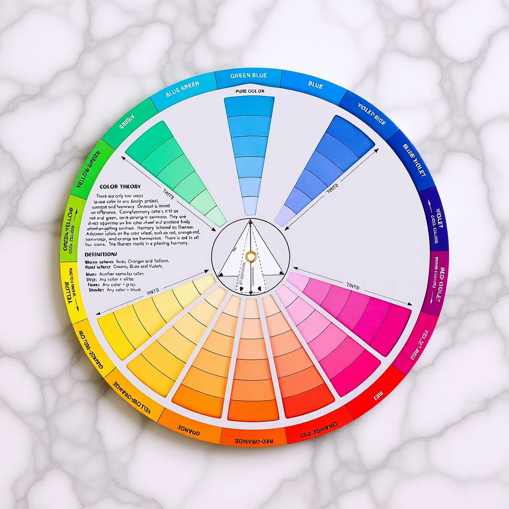 

Color Learning Rotation Wheel International Color Chart Mixed Tool Makeup Blending Board for Designers Artists