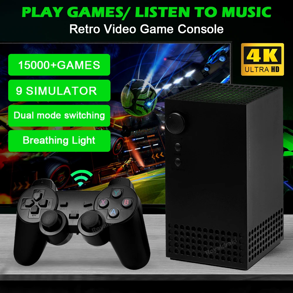 H5 D20 HiFi ستيريو الصوت لعبة فيديو وحدة التحكم 2.4G وحدة تحكم لاسلكية 4KHD 15000 + ألعاب ل PS/GBA/FC/SFC ث بلوتوث متوافق