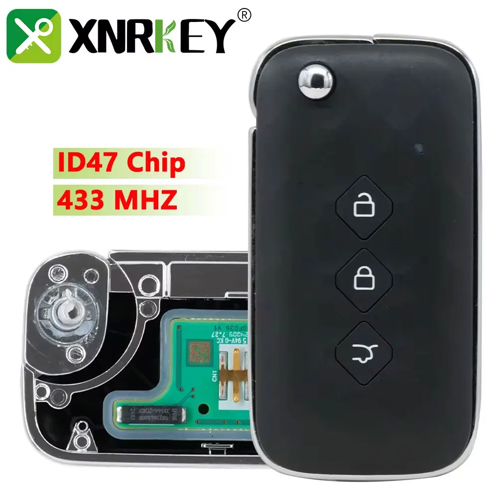 XNRKEY Smart Remote Car Key FOB For Chevrolet Aveo 433Mhz FSK ID47 HITAG3 PCF7961X Chip Unlocked With Blade Cut Already