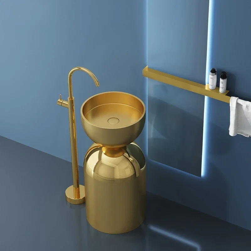 Factory Direct Compatible withBathroom Wash Basin Ceramic European Golden Finish for Hotel for Commercial Easy Clean, Ceramic Va