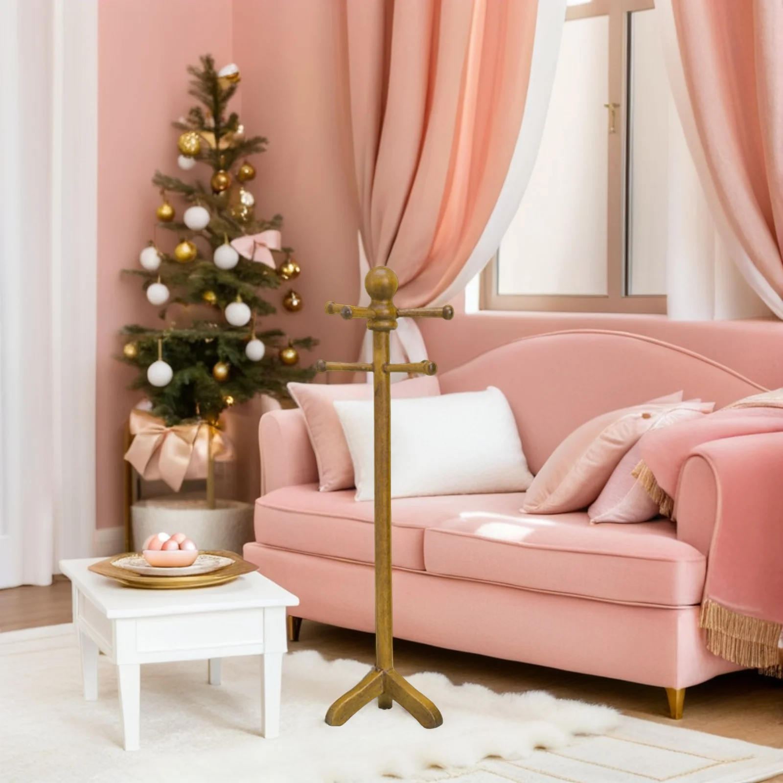 

2pcs Dollhouse Coat Rack 1:12 Scale Miniature Clothes Hanging Stand Vintage Garment Rack For Dollhouse Decor Clothing Display