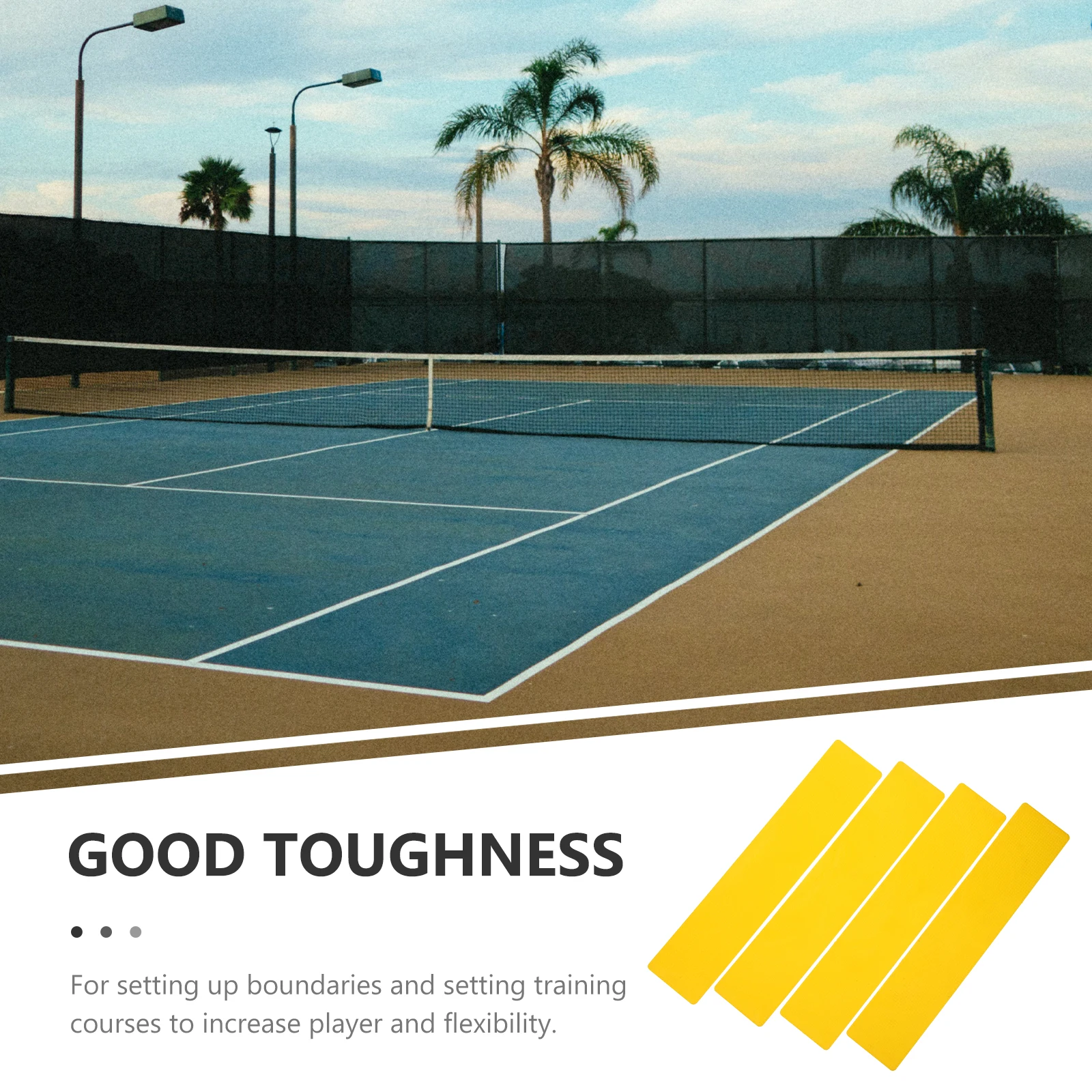 

4pcs Yellow Tennis Court Marker Pads Durable TPE Sports Training Gym Agility Line Signs FloorMarkers Exercise Tools Fitness