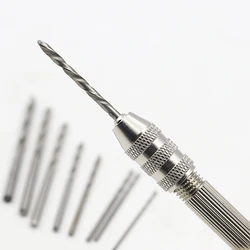 Mini Hand Drill Set With 10pcs High-speed Steel Twist Drill Bits Woodworking Drilling Rotary Tools Kit DIY Craft Manual pin vise