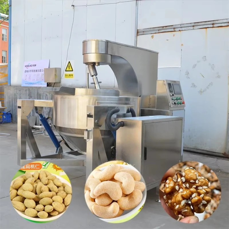 Customized Industrial Commercial Automatic Cashew Almond Nuts Caramelizing Machine Frying Processing Coated Production Line