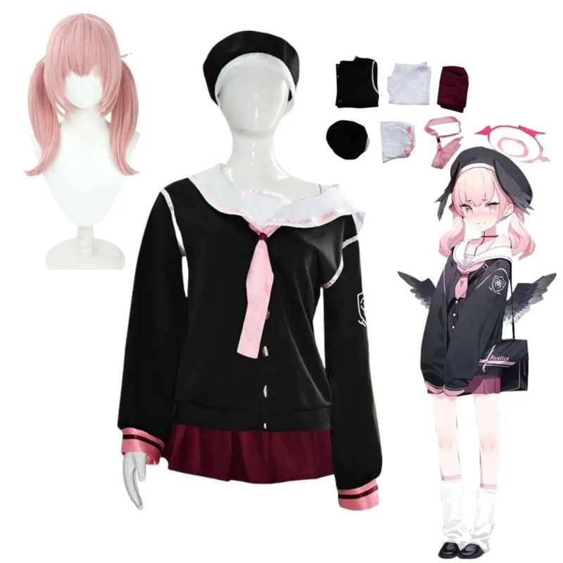 

Game Blue Archive Shimoe Koharu Cosplay Wig Women Jk Uniform Outfit Project MX Halloween Costume Sets
