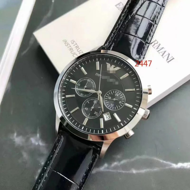 

Fashion A Men's Three-Eye Classic Ma SanPin Ni Classic Casual Business Style2448Steel watch2434