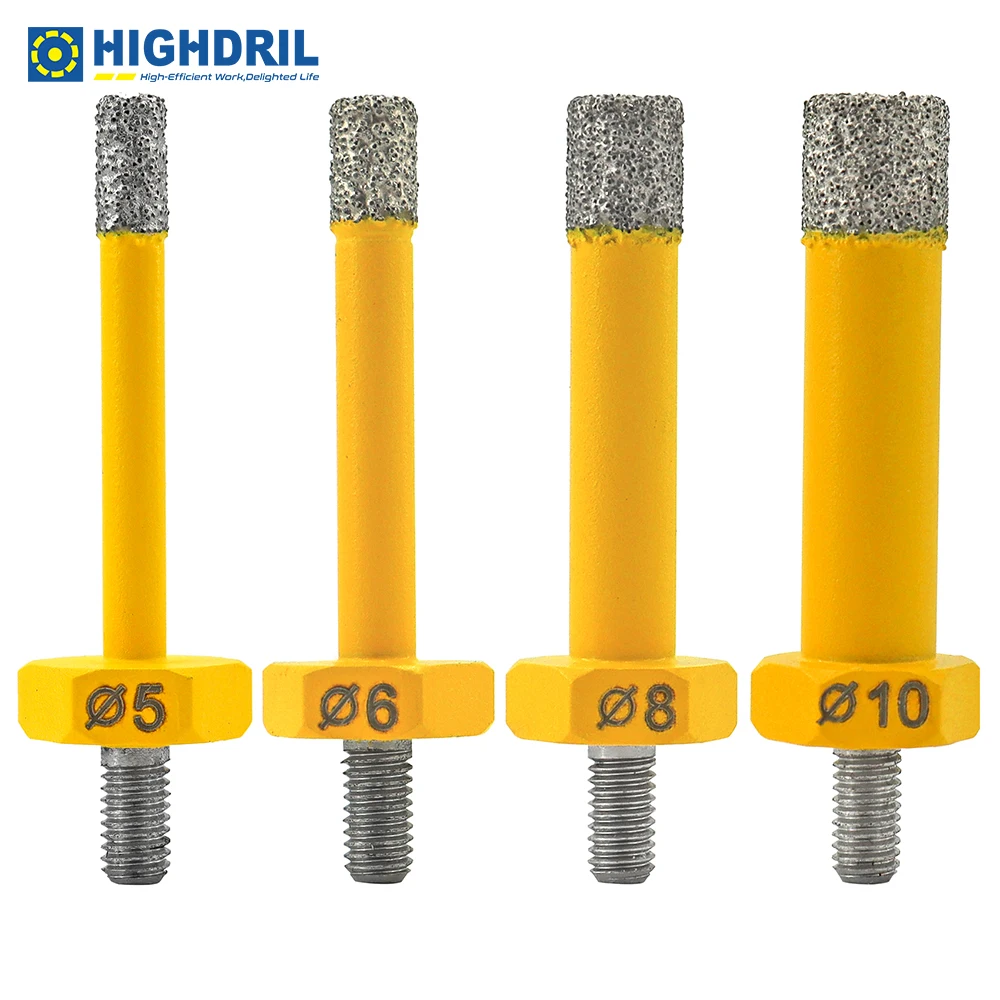 HIGHDRIL Diamond Drilling Bit 5/6/8/10mm M5 External Thread Hole Saws Core Bits Cutter For Ceramic Tile Porcelain Marble Granite