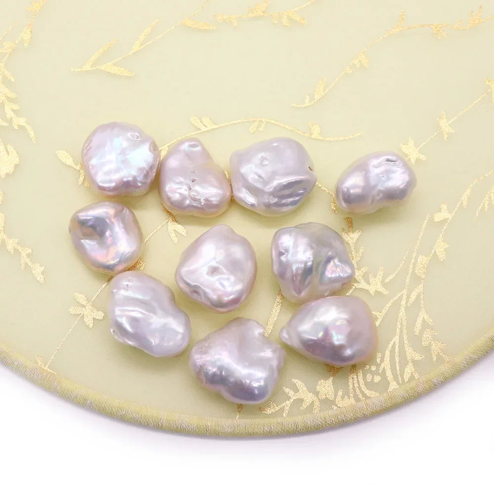 

Light Luxury Fashionable Natural Freshwater Baroque Irregular White Holeless Pearl Loose Beads DIY Necklace Jewelry Supplies