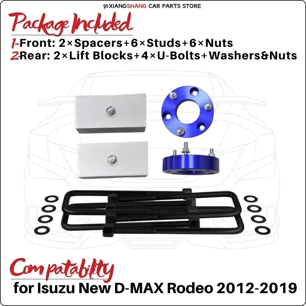 Front and Rear Suspension Leveling Lift Up Kits for Isuzu New D-MAX for Rodeo Coil UBolt Kit Raise Adapter Strut Spring