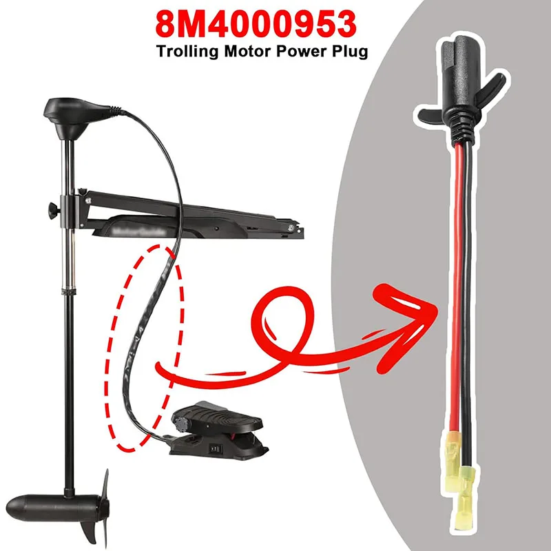 8M4000953 Trolling Motor Guide Power Plug 2-Prong Compatible With 50A, 12-Volt, 24-Volt, 36-Volt Trolling Motors