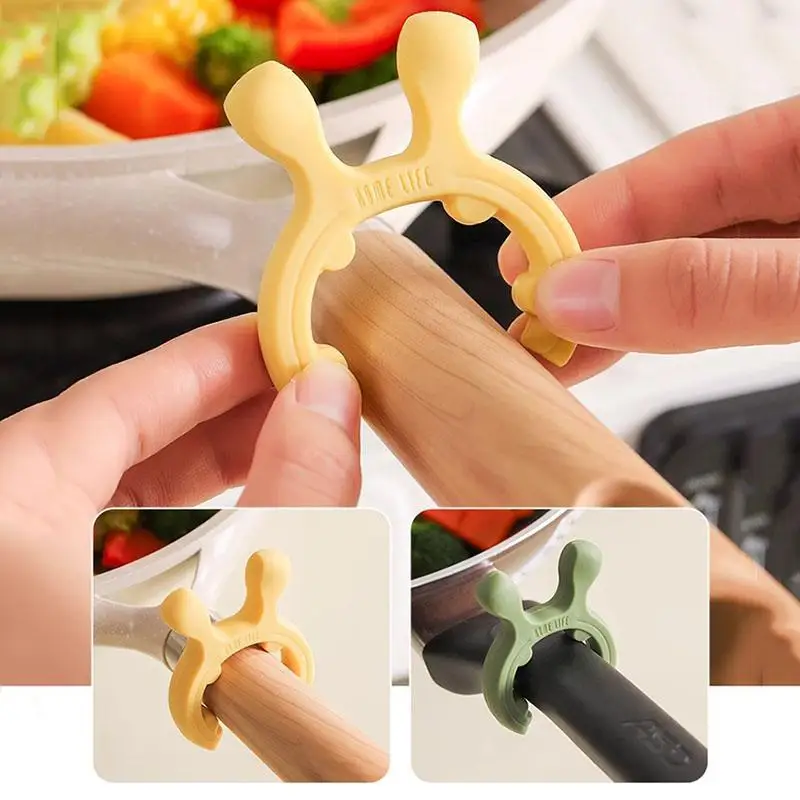 1Pc Deer Ear Spatula Holder Silicone Anti Scalding Overflow Pot Clip Spoon Rest Cooking Utensils Clip Kitchen Gadgets
