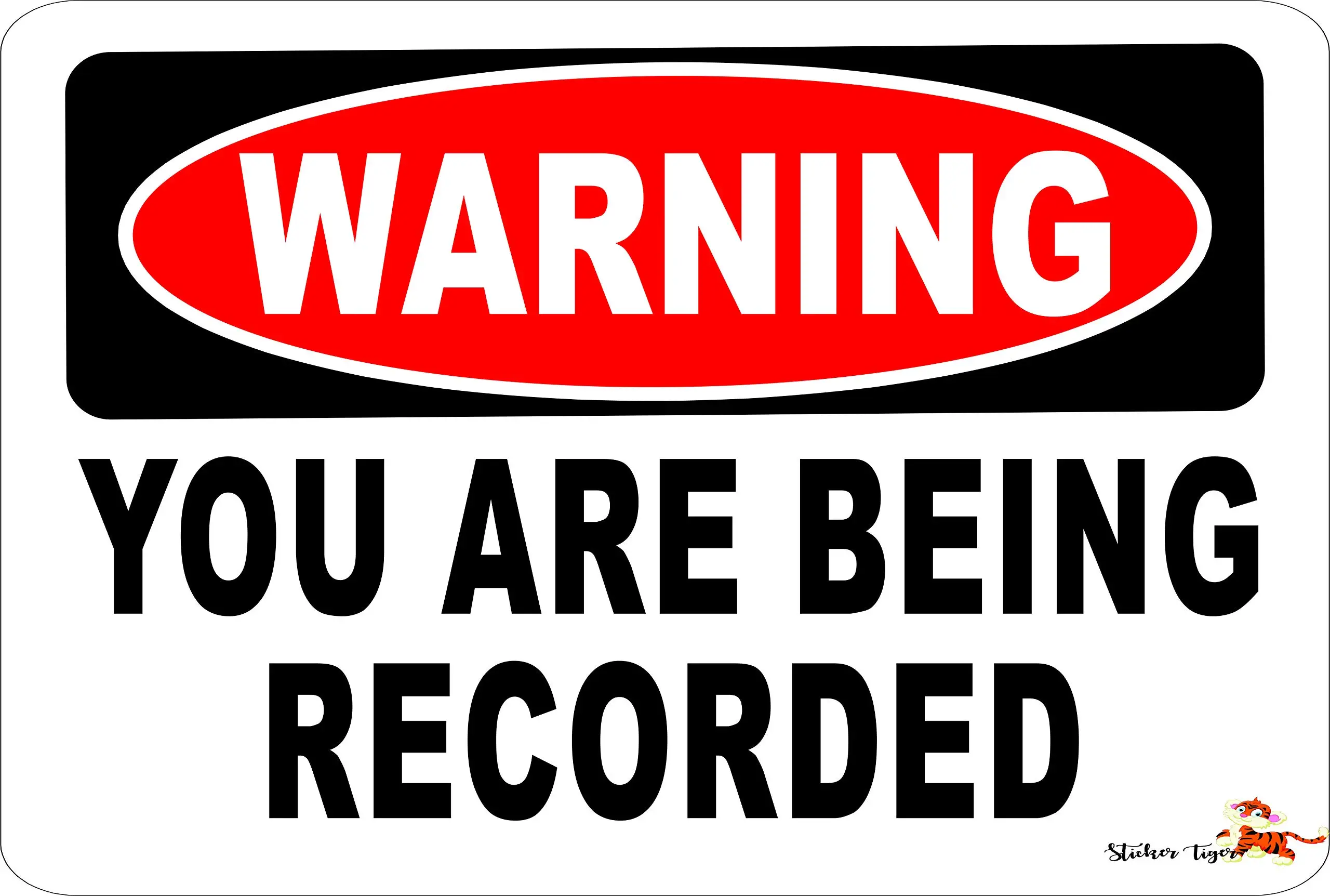 WARNING YOU ARE BEING RECORDED Aluminum 8 x 12 Metal Novelty Vintage Reproduction Danger Sign