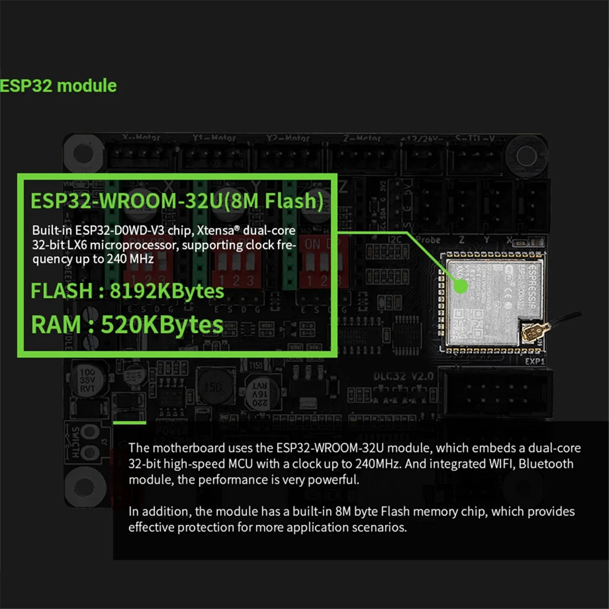 MKS DLC32 V2.1 32Bits Laser Engraver Motherboard+TS35 LCD Touch Screen+2XA4988 Kit Offline ESP32 WiFi Controller