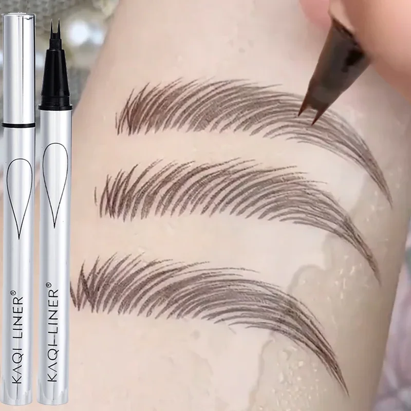 Eye-liner liquide waterproof à 2 fourches, maquillage pour les yeux, naturel, durable, sauvage, ultra-mince, vers à soie, cosmétiques pour les cils inférieurs