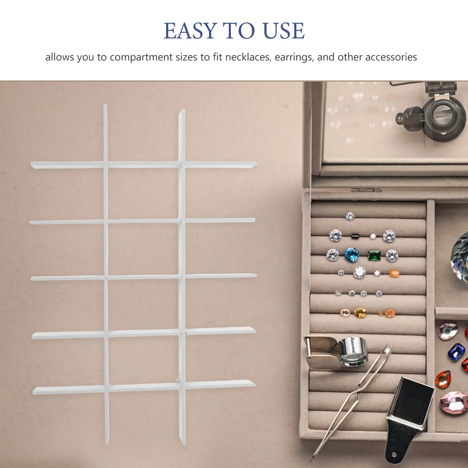 

Jewelry Tray Divider Inserts Velvet Jewelry Tray Dividers for Box Drawers 18-Grid Separator Liner for Necklace Earring Storage
