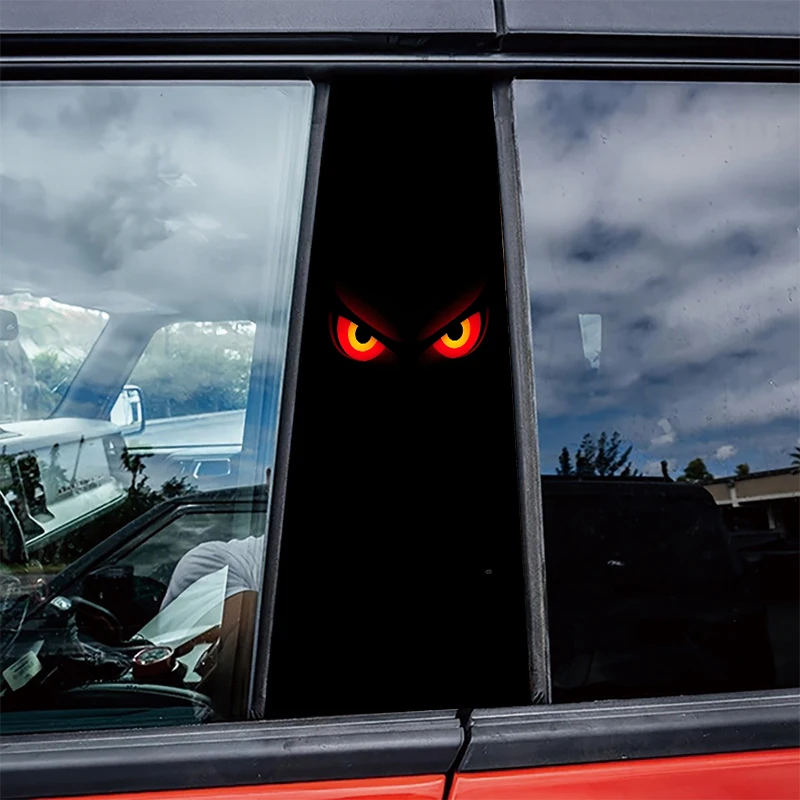 

2 pieces of automotive B-pillar stickers Fierce Eyes Protective film, PVC material film