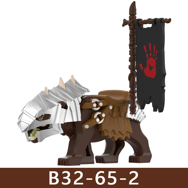 Mittelalterliche Burg Soldat Figuren Bausteine Ritter Ork Krieger Drache Wolf Tiere Kampf Flaggen Zubehör Ziegel Spielzeug Jungen